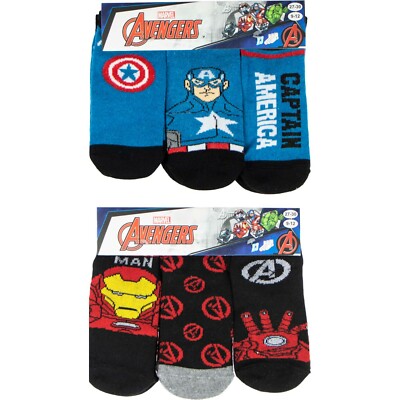 6 Paar Avengers Captain America Kurzsocken Sneaker Socken Jungen 23/26 - 31/34 