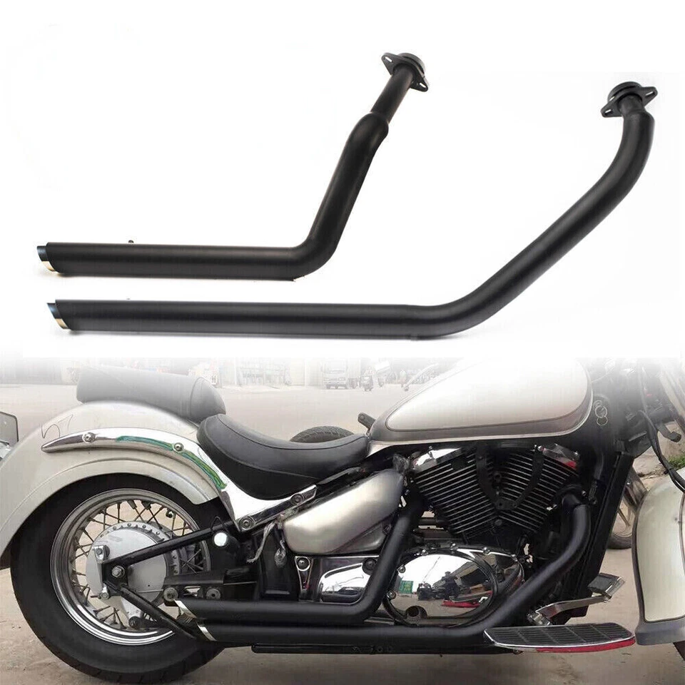 Shortshots Staggered Exhaust Pipes System For Suzuki Boulevard M50 C50 T/C VL800 - Image 4 of 4