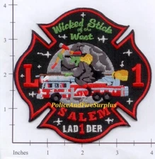 Massachusetts - Salem MA Ladder 1 Fire Dept Patch - Wicked Stickes of The West