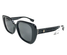 Burberry Sunglasses B4371 3001/87 Polished Black Oversized Frames w/ Gray Lenses