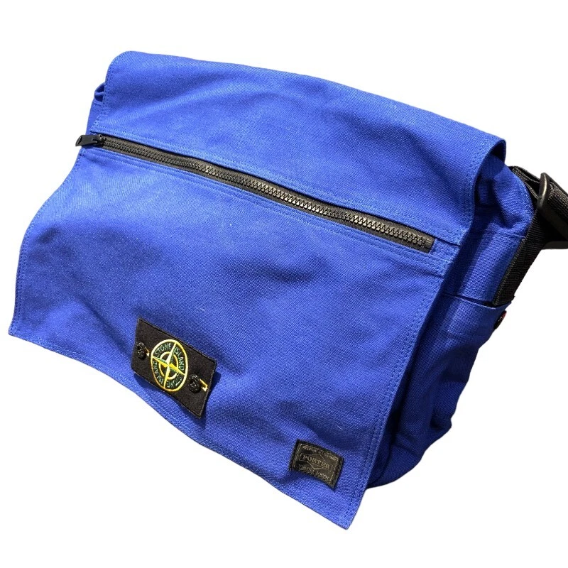 Stone Island Porter Collaboration Body Bag Shoulder Bag Blue Nylon Men'S