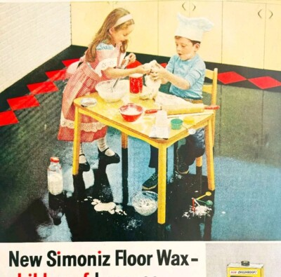 #ad #ad 1958 Simoniz Childproof Vinyl Floor Wax Advertisement Life Magazine HM2X $19.99