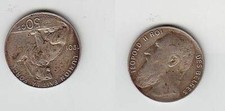 50 Centimes Silber M&uuml;nze Belgien 1901