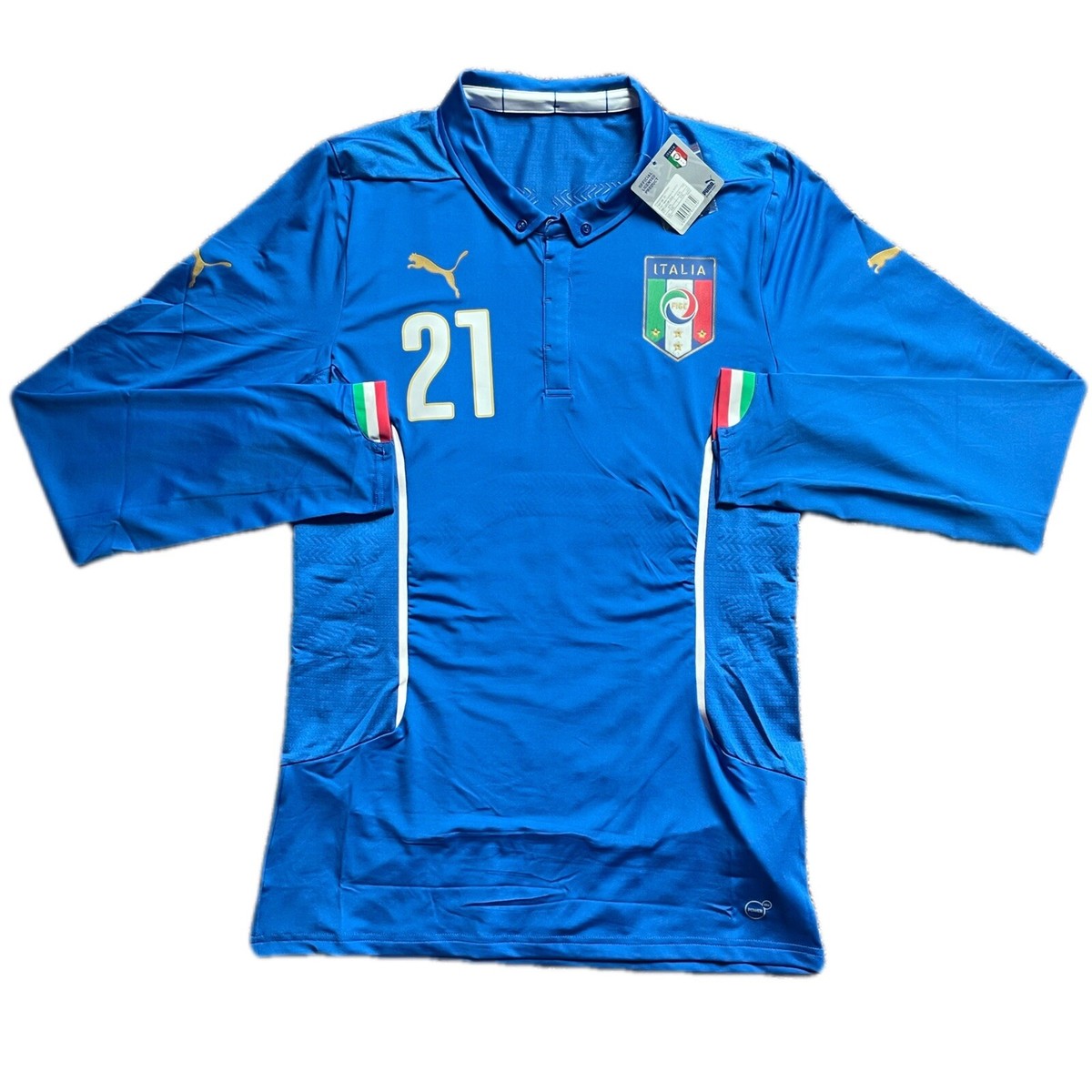 2014/15 Italy Authentic Home Jersey #21 Pirlo 2XL Long