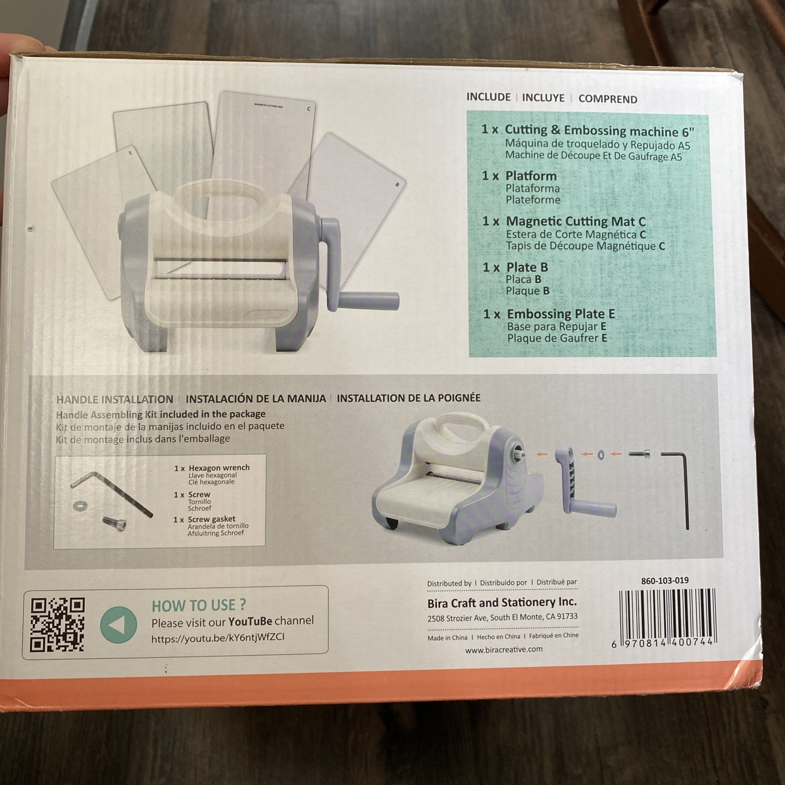 Birabira Cutting & Embossing machine 6”/A5 Crafts Magnetic Plataform