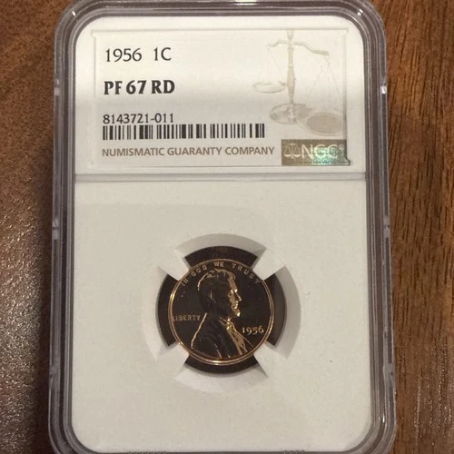 1956 Proof Lincoln Wheat Cent, NGC PF-67 RD, Full Red