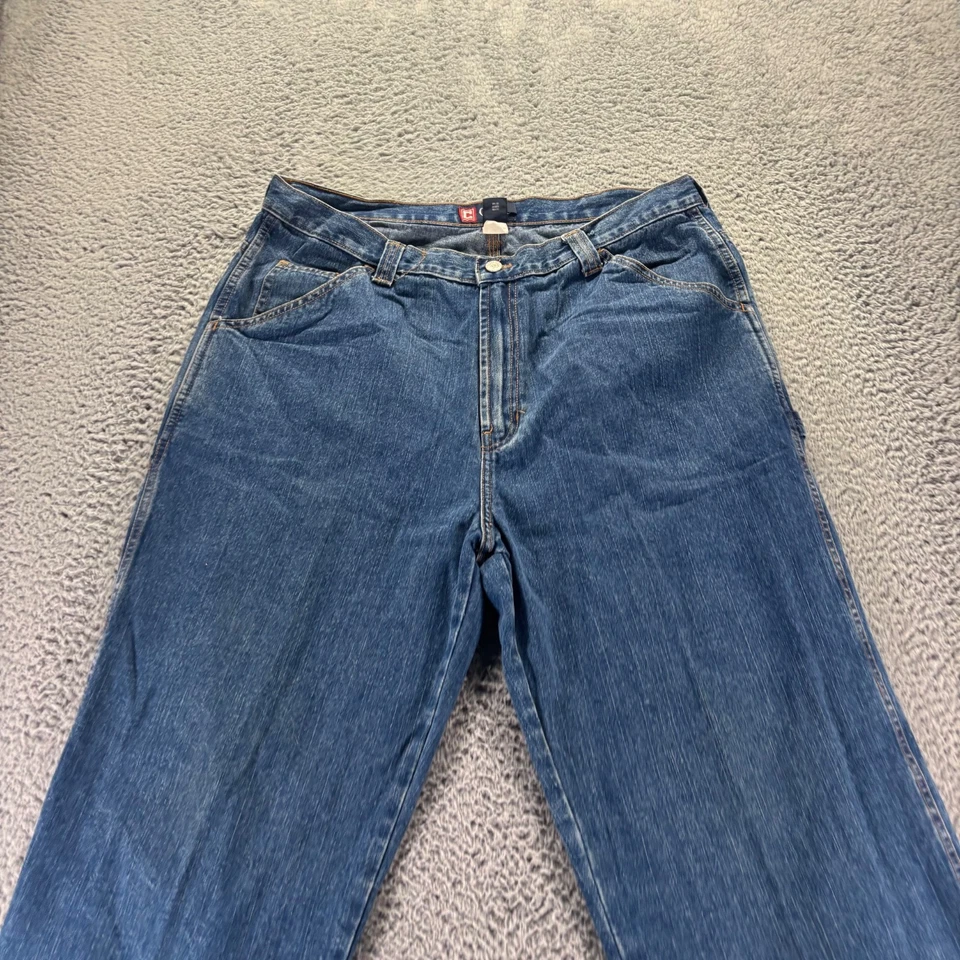 Vintage Chaps Jeans Mens 36x32 Blue Medium Wash Cotton Loose Carpenter Baggy - Image 2 of 4