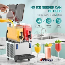 Commercial Slushy Machine 15L x 2 Tank Margarita Smoothie Frozen Drink Maker