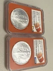 1986(S) & 1987(S) MS69 Silver Eagle Set Original Mint  Orange Tube Matching 054!