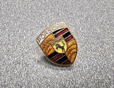 VERY NICE USED VINTAGE PORSCHE CREST HAT PIN TIE TAC LAPEL PIN 17X13mm