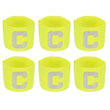 Soccer Captain Armband, Elastic Football Armband 6 Pack Yellow
