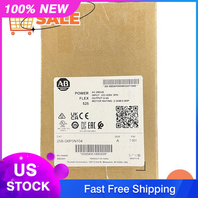 Allen-Bradley AB 25B-D6P0N104 /A PowerFlex 525 2.2kW 3Hp AC Drive 25BD6P0N104