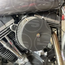 Harley Filter Cover Air Cleaner Cover 5.5” Dia. Carbon Fiber “Look” !!USA MADE!!