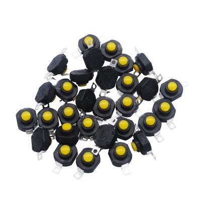 30pcs Selflock Micro Push Button Switch Dc 12v Switch 0.5a 2pin Latching Mini On