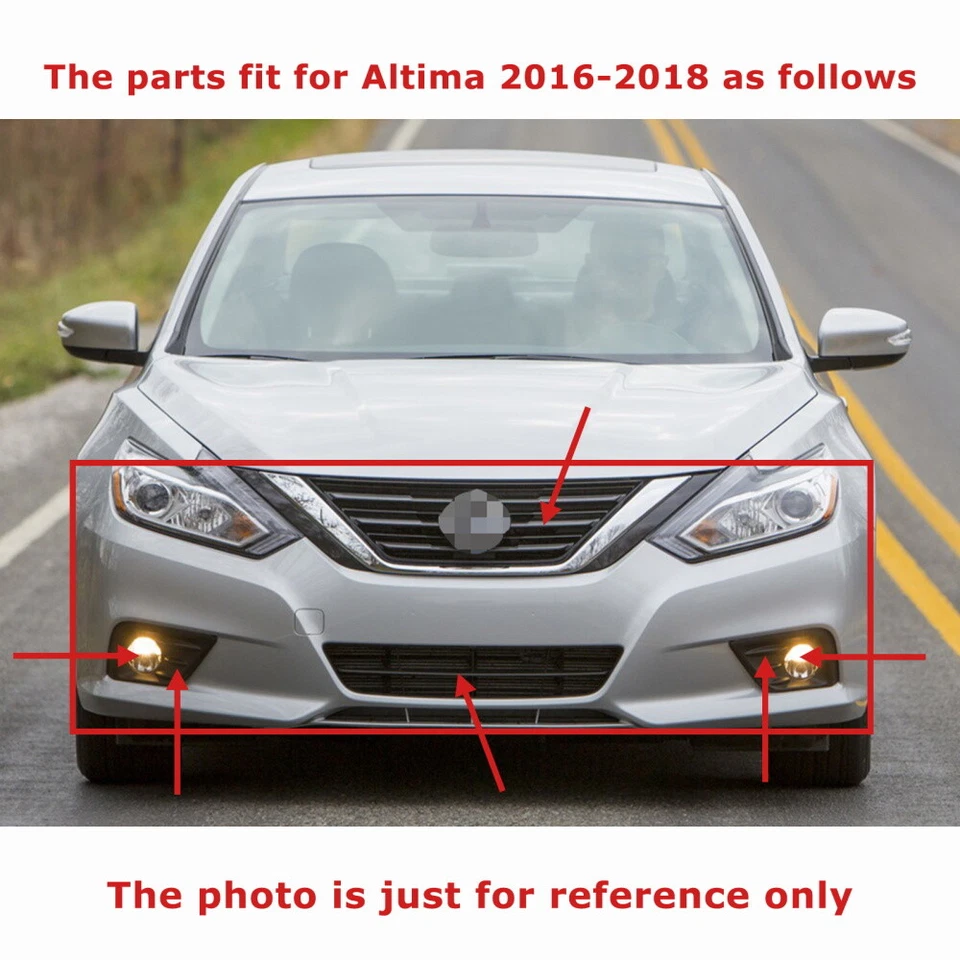 Front Grille Fog Light Radiator Cover Bumper Bracket For Nissan ALTIMA 2016-2018 Foto 2 de 4