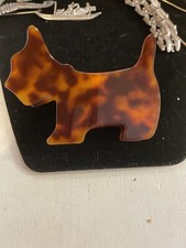 French Barrette Lucite Hair Clip Scottie Dog Made In France NEW