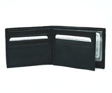 Men Black Genuine Leather Bifold Wallet ID Window Credit Card Holder Slots Purse