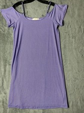Michael Kors Dress Womens Sz S  Purple White Cold Shoulder