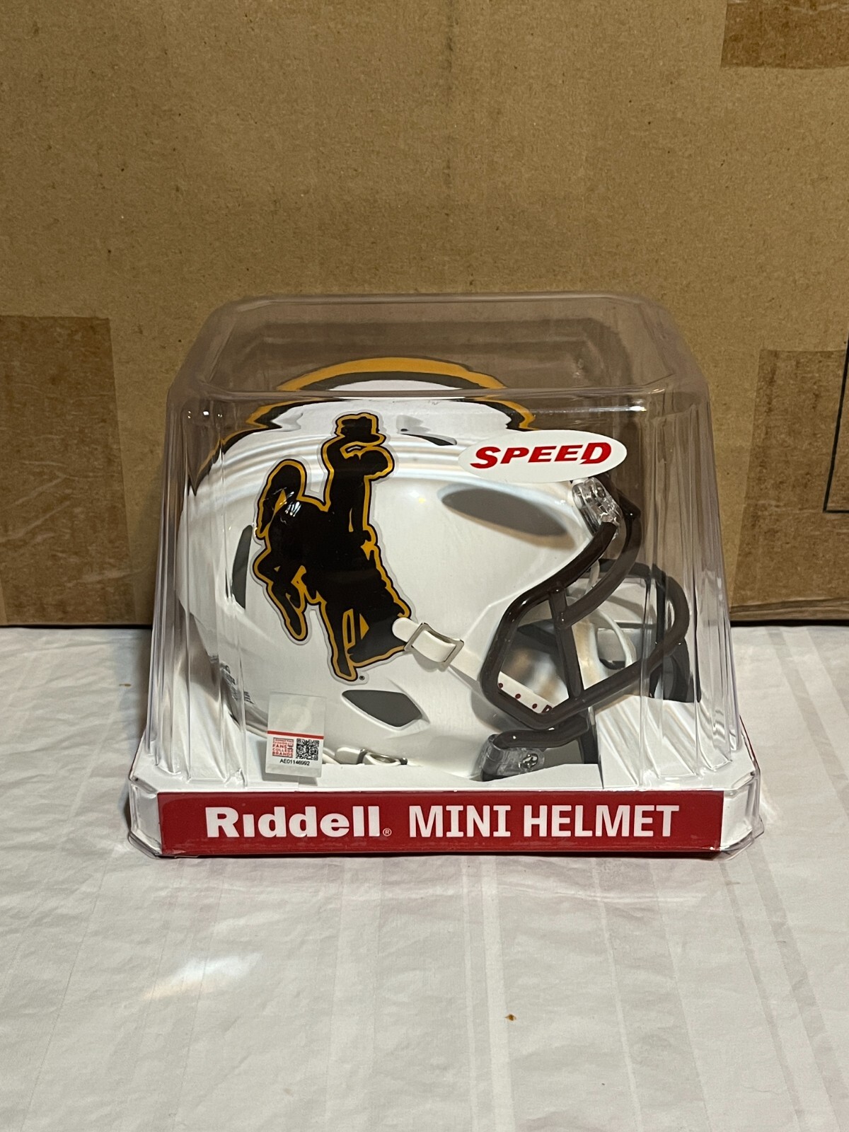 Wyoming Cowboys NCAA Riddell Speed White Mini Helmet