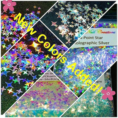 4-POINT STAR Shape Glitter~You Choose~Nail Art Face Festival USA 