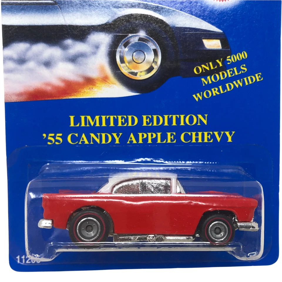 Tarjeta azul de colección nueva en paquete Hot Wheels 1955 Candy Apple Chevy limitada solo 5000 hecha 1991 Foto 2 de 4