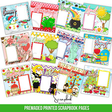Calendar Scrapbook Pages PRINTED Premade Scrapbook Quick Pages 79