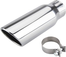 Exhaust Tip 3.5 Inlet 4 Outlet Silver Bolt-on Diesel Truck Tailpipe-polished