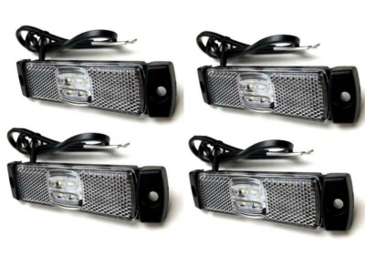 4x Weiß LED Umrissleuchte 130x14,5x32 Begrenzungsleuchte 12V 24V Anhänger LKW E9