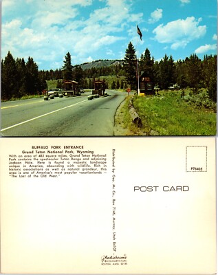Buffalo Fork Entrance Grand Teton National Park Wyoming WY Postcard