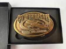 NRA Golden Eagles Brass Belt Buckle Limited Edition - M990310 - Made in USA