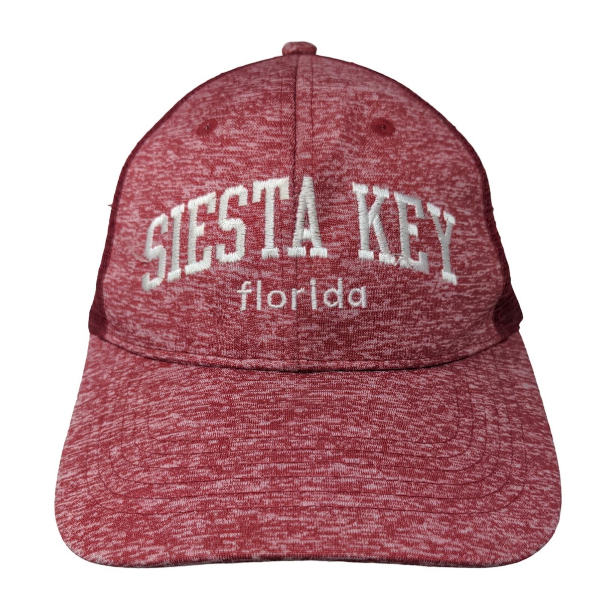 Siesta Key Florida Snapback Mesh Back Trucker Hat Red One Size Panel