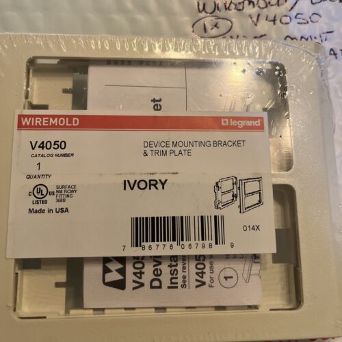 Wiremold / Legrand V4050 Device Mounting Bracket, 2-Gang, 4000 Series, Ivory