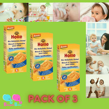 3 x Holle Organic Baby Spelt-Biscuit with No Added Sugars  No Preservatives