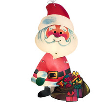Vtg 1970s Large Paper Cardboard Hinged 22" Santa Missing Arm Other imperfections