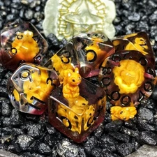 Sage's Baby Squirrel Familiar Resin Polyhedral Dice Set