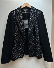 New With Tag - St. John Couture Wool Dress Jacket With Beaded Accents Size 14