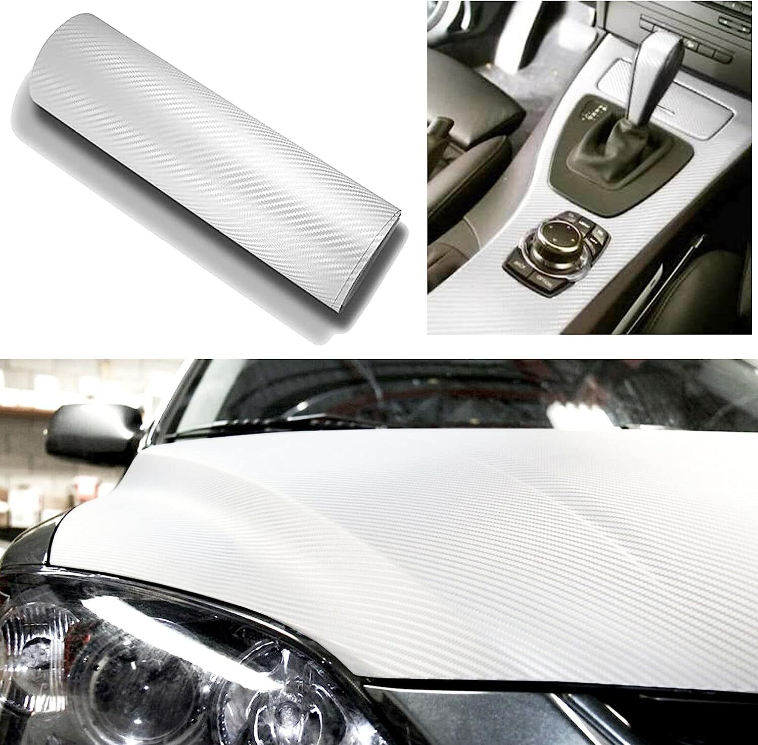 7D Premium Super Gloss Carbon Fiber Vinyl Film Wrap Bubble Free Air ...