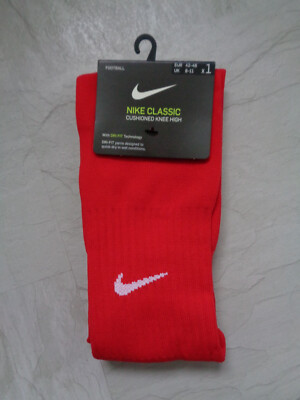 NIKE  Classic cushioned knee high, Fußballstrümpfe, rot, Gr. 42-46,  m. Etikett