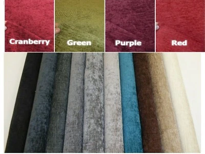 CHENILLE UPHOLSTERY FABRIC Elite Stylish Cushion Curtain Fabric 20 COLOURS
