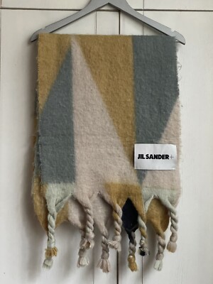 JIL SANDER+ mohair wool multicolor scarf made in Spain JPPP902005 WP199511