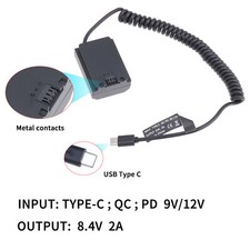 USB-C to NP-FZ100 Dummy Battery Power Cable for Sony A7 III A7IV A6700 A9 A7CR