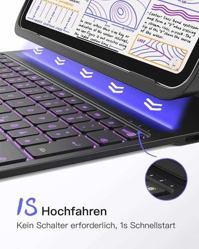 Inateck Ultraleichte Hülle Tastatur iPad 11 Gen. A16,iPad 10,Air 7/6,Pro 11 - Bild 4 von 9