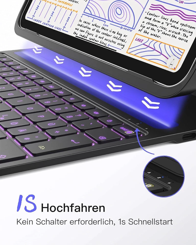 Inateck Ultraleichte Hülle Tastatur iPad 10 iPad Air 6/5/4 10,9 iPad Pro 11 Zoll - Bild 4 von 4