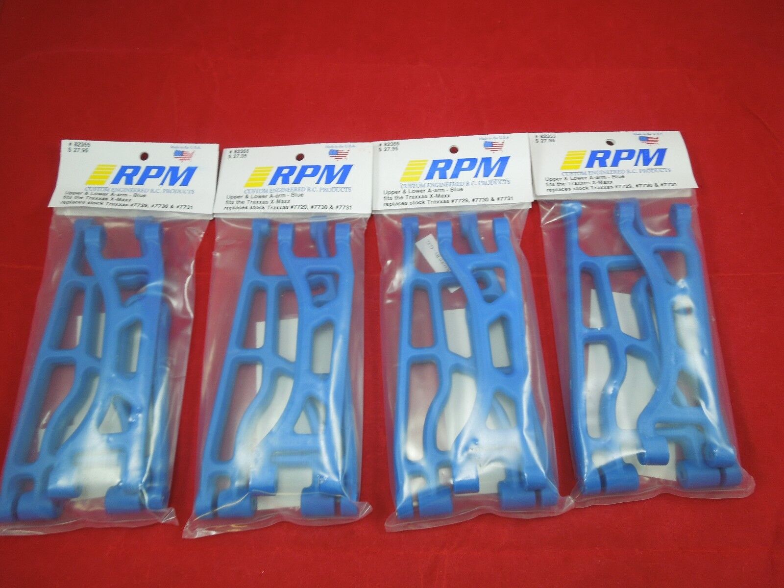 (4) RPM TRAXXAS X-MAXX BLUE Front + Rear Upper + Lower SUSPENSION ARMS 82355