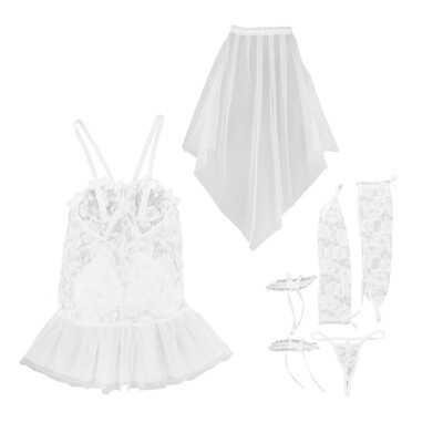 Women Lace Bridal Lingerie Set Wedding 