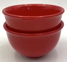 Set of 2 - Red Corsica Home Hand Painted 4.5" Small Ice Cream Bowls