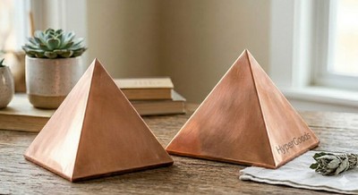 2x Copper Meditation Pyramid For Positive Energy Healing, Peace & Vastu (2 inch)