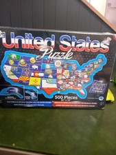 Broader View USA Map Puzzle 500 Pc New United States State Shaped Homeschool NIB