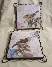 Mallory Lane ~ Square ~ Metal & Ceramic Trivet ~ Bird Design ~ 🐦 8.5" x 8.5"