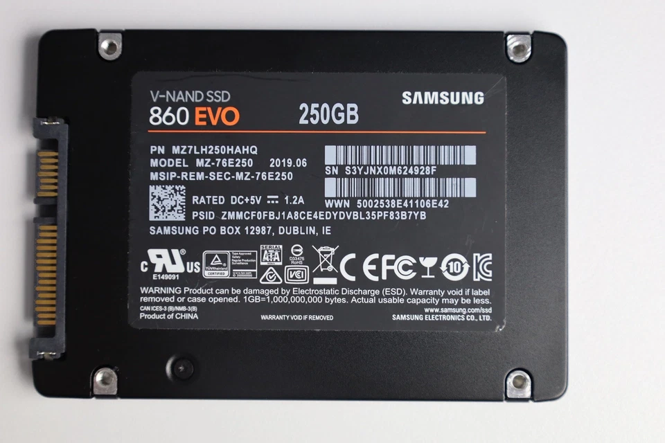Samsung 860 Evo 250GB, 2.5 zoll (MZ-76E250B/AM) Interne SSD - Image 2 of 4